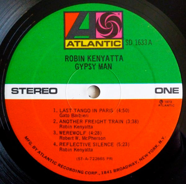Robin Kenyatta – Gypsy Man - VG+ LP Record 1973 Atlantic USA Vinyl - Jazz / Free Jazz / Fusion - Shuga Records