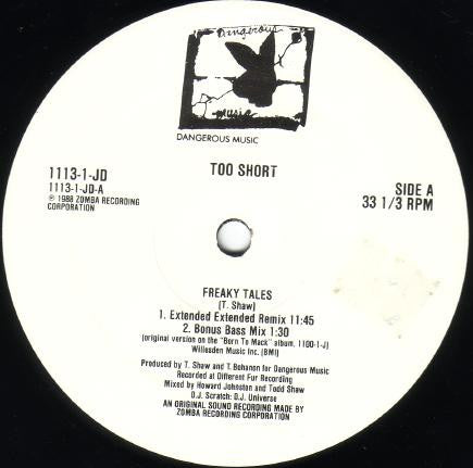 Too Short - Freaky Tales: The Untold Story Part 1 - VG+ 12" Single Record 1988 Jive Dangerous Music USA Vinyl - Hip Hop - Shuga Records