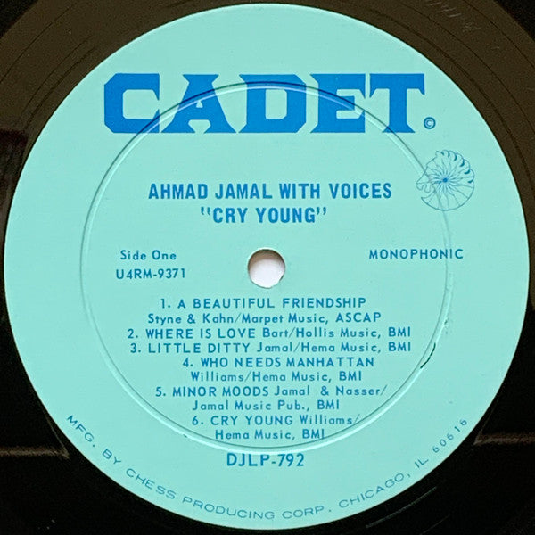 Ahmad Jamal - Cry Young - VG+ LP Record 1967 Cadet USA Mono Promo Label Vinyl - Jazz / Bop - Shuga Records