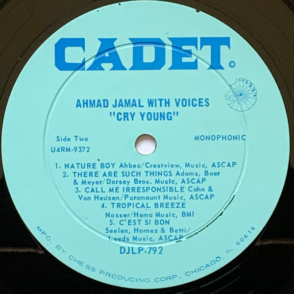 Ahmad Jamal - Cry Young - VG+ LP Record 1967 Cadet USA Mono Promo Label Vinyl - Jazz / Bop - Shuga Records