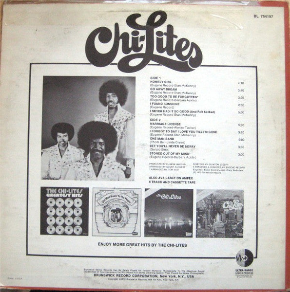 The Chi-Lites - Chi-Lites VG+ (VG cover) LP Record 1973 Brunswick USA Original Vinyl - Soul / R&B - Shuga Records