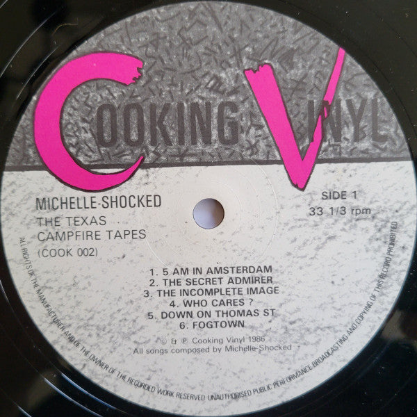 Michelle-Shocked - The Texas Campfire Tapes - Mint- (VG+ cover) LP Record 1986 Cooking Vinyl UK Original Vinyl - Rock / Folk Rock / Texas Blues / Acoustic - Shuga Records