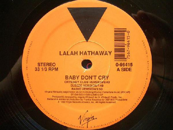 Lalah Hathaway - Baby Don't Cry (Frankie Knuckles Remixes) - Mint- 12" Single Record USA Vinyl - Chicago House / Downtempo - Shuga Records