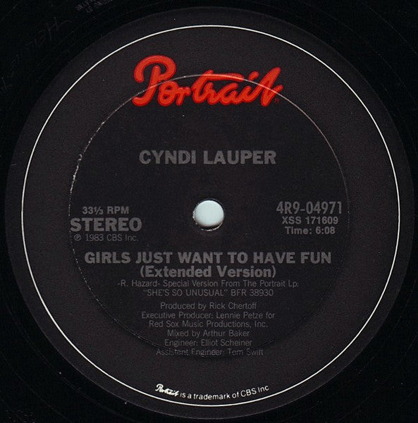 Cyndi Lauper - Girls Just Want To Have Fun - VG+ 12" Single Record 1984 Portrait USA Vinyl - Synth-pop - Shuga Records