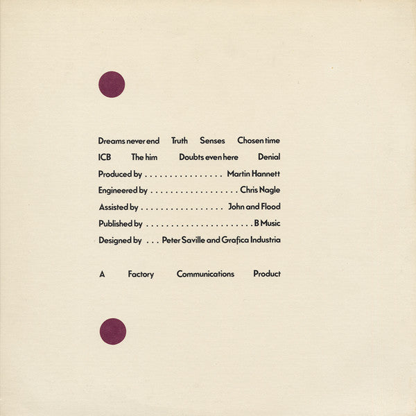 New Order - Movement - VG+ LP Record 1981 Factory USA Vinyl - Rock / New Wave - Shuga Records