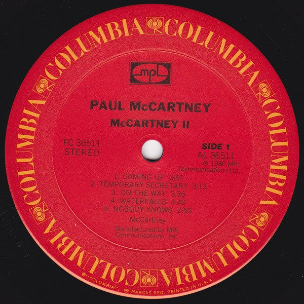 Paul McCartney - McCartney II - VG+ LP Record 1980 MPL Columbia USA Vinyl - Pop Rock - Shuga Records