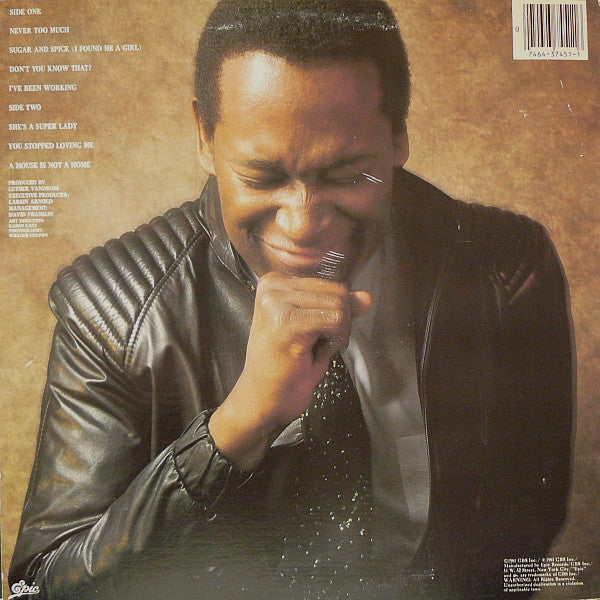 Luther Vandross - Never Too Much - Mint- LP Record 1981 Epic USA Original Vinyl, In shrink & With Hyper Sticker - Soul / Disco / Boogie - Shuga Records