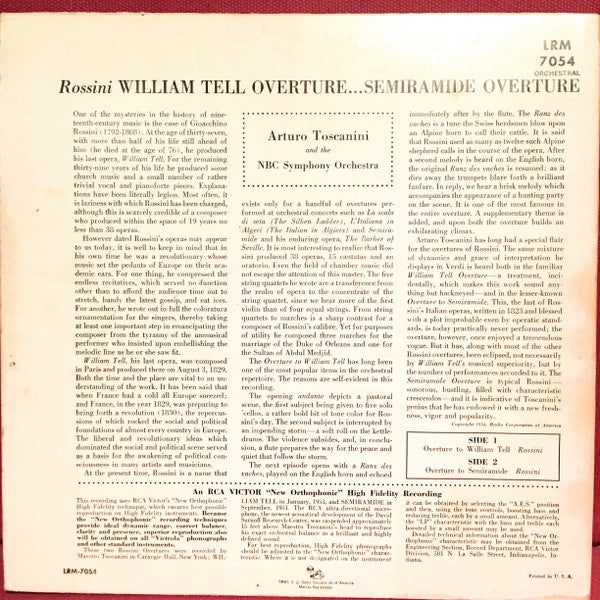 Andy Warhol Cover Art - Arturo Toscanini, NBC Symphony Orchestra – William Tell Overture - VG+ 10" LP Record 1954 RCA USA Vinyl - Classical - Shuga Records