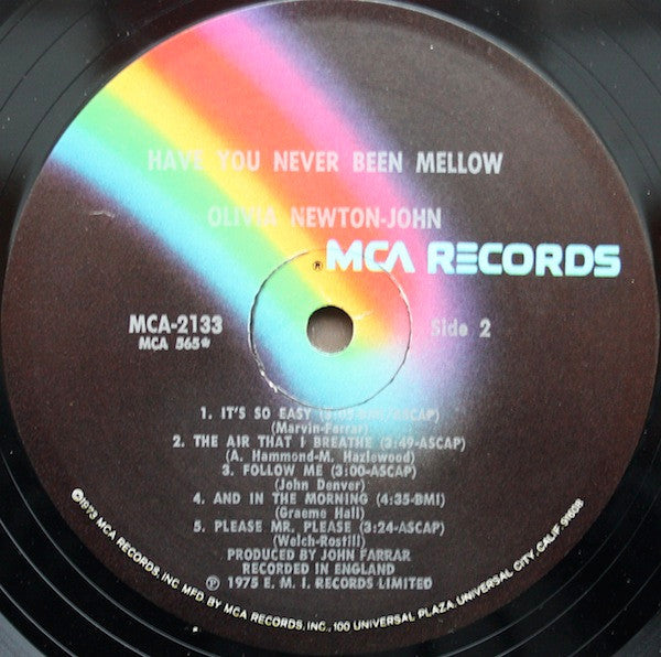 Olivia Newton-John - Have You Never Been Mellow - VG+ LP Record 1975 MCA USA Vinyl - Pop Rock / Soft Rock - Shuga Records