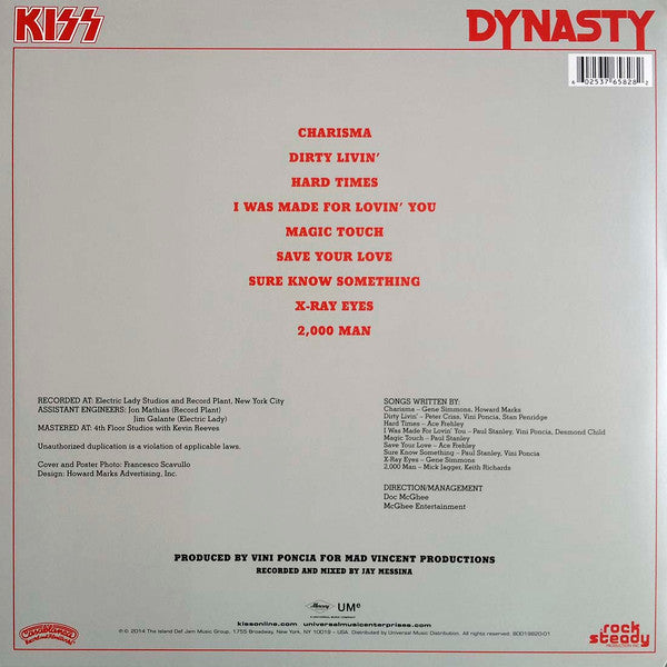KISS - Dynasty (1979) - New LP Record 2014 Mercury Casablanca Vinyl - Hard Rock / Pop Rock