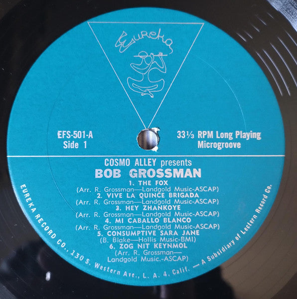 Bob Grossman - Cosmo Alley Presents - VG+ LP Record 1960 Eureka Private Outsider Cali USA Vinyl - Folk - Shuga Records