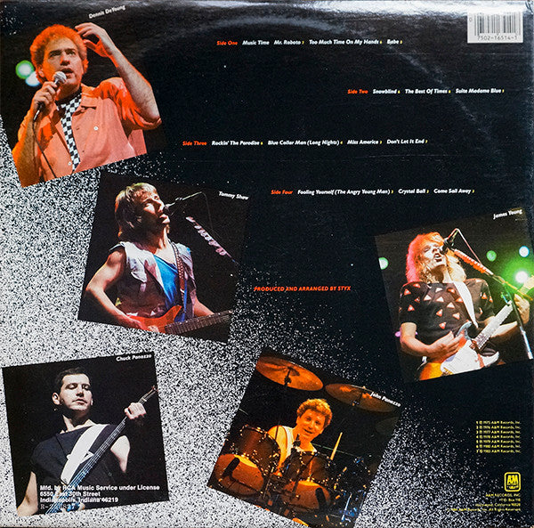 Styx – Caught In The Act Live - VG+ 2 LP Record 1984 A&M RCA Music Service Club USA Vinyl - Pop Rock / Classic Rock - Shuga Records