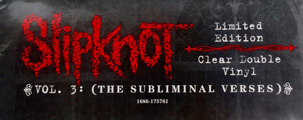 Slipknot - Vol. 3: (The Subliminal Verses)(2004) - New 2 LP Record Store Day 2014 Roadrunner USA RSD Clear Vinyl - Nu Metal / Hard Rock - Shuga Records