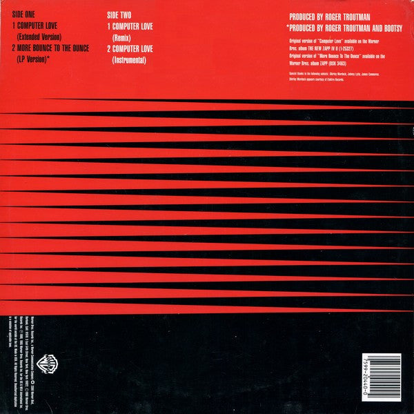 Zapp - Computer Love - Mint- 12" Single Record 1985 Warner USA Rare Vinyl - Funk / Electro / Boogie - Shuga Records