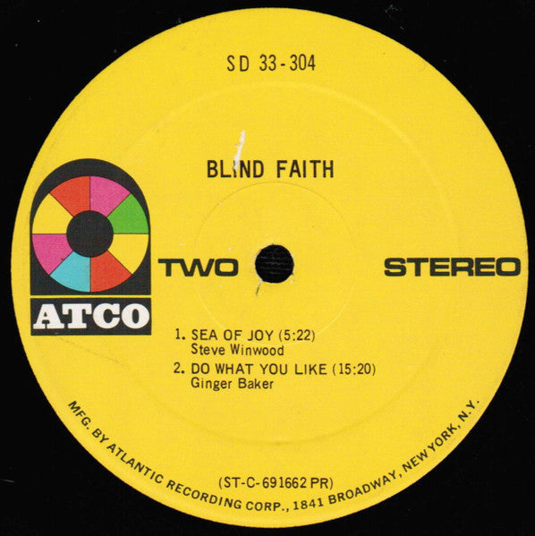 Blind Faith - Blind Faith - VG+ LP Record 1969 ATCO USA Original Vinyl - Psychedelic Rock / Blues Rock - Shuga Records
