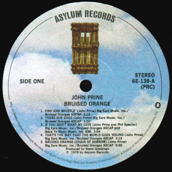 John Prine - Bruised Orange - VG+ LP Record 1978 Asylum USA Original Vinyl - Folk / Country - Shuga Records