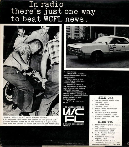 Chicago WCFL News Team - Forecast: "Snow Flurries Accumulation 1-2 Inches - VG+ LP Record 1967 Columbia USA Promo Vinyl & Insert - Spoken Word / Public Broadcast / Interview - Shuga Records