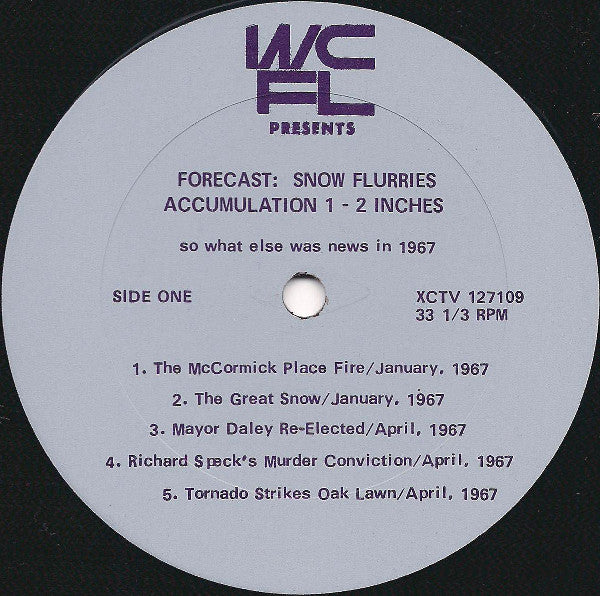 Chicago WCFL News Team - Forecast: "Snow Flurries Accumulation 1-2 Inches - VG+ LP Record 1967 Columbia USA Promo Vinyl & Insert - Spoken Word / Public Broadcast / Interview - Shuga Records