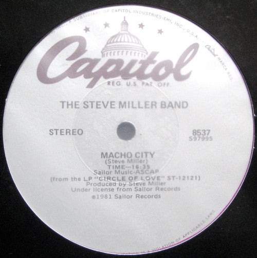 The Steve Miller Band - Abracadabra / Macho City - VG+ 12" Single Record 1982 Capitol USA Vinyl - Pop Rock / Disco - Shuga Records