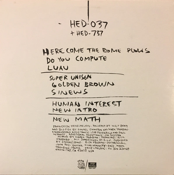 Drive Like Jehu - Yank Crime - VG+ LP Record 2012 Headhunter Cargo Vinyl & 7" - Math Rock / Punk - Shuga Records