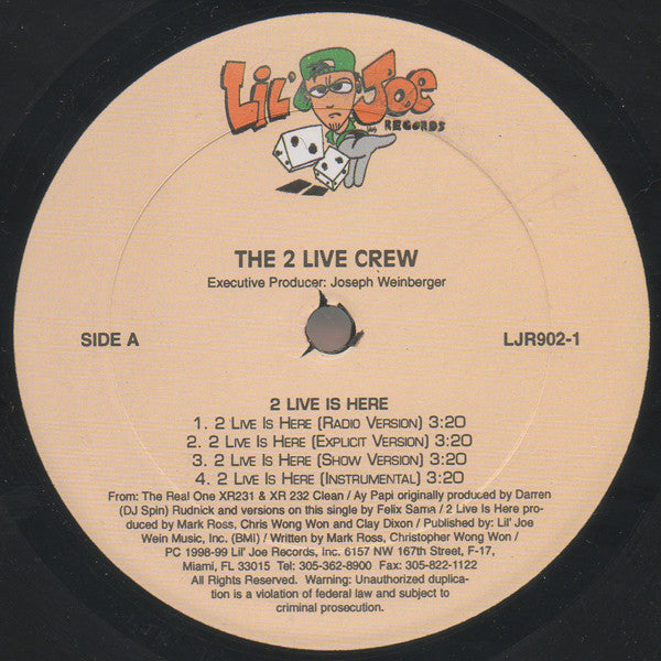 The 2 Live Crew - 2 Live Is Here / Ay Papi - VG+ EP Record 1998 Lil' Joe USA Vinyl - Hip Hop / Bass Music - Shuga Records