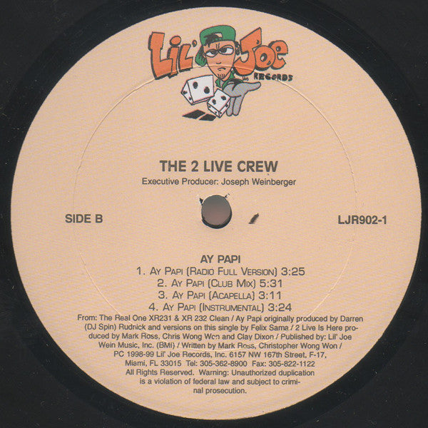 The 2 Live Crew - 2 Live Is Here / Ay Papi - VG+ EP Record 1998 Lil' Joe USA Vinyl - Hip Hop / Bass Music - Shuga Records