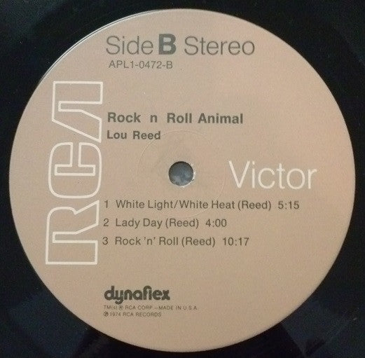 Lou Reed - Rock N Roll Animal - VG+ LP Record 1974 RCA USA Vinyl - Art Rock / Glam / Hard Rock - Shuga Records