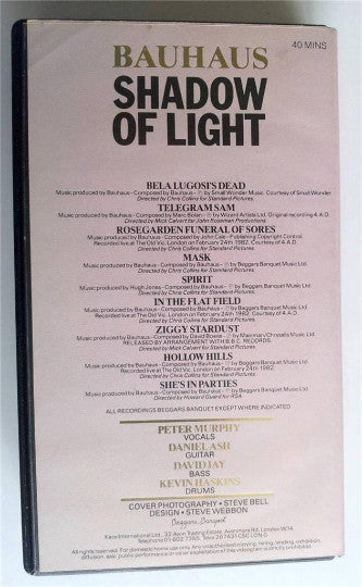 Bauhaus - Shadow Of Light (1983) - Mint- VHS Tape 1991 Hendring KACE UK USA Rare - Goth Rock - Shuga Records