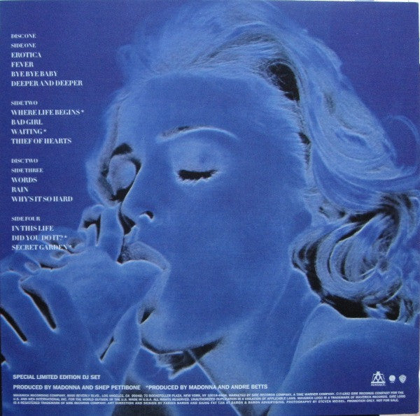Madonna – Erotica - VG+ 2 LP Record 1992 Maverick Warner USA Promo Vinyl - Pop / Synth-pop / House