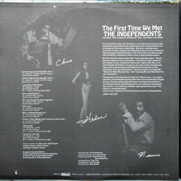 The Independents - The First Time We Met - Mint- LP Record 1972 Wand USA Original Vinyl - Soul / Funk - Shuga Records