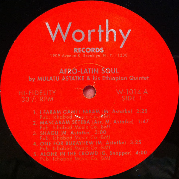 Mulatu Astatke & His Ethiopian Quintet - Afro-Latin Soul (1966) - Mint- LP Record 2005 Worthy USA 180 gram Vinyl - Jazz / Afro-Cuban Jazz - Shuga Records