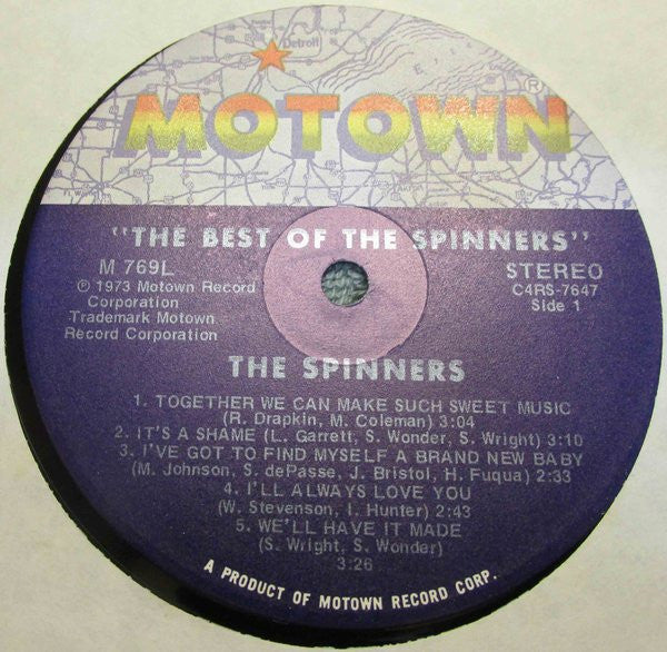 Spinners - The Best Of Spinners - VG+ LP Record 1978 Motown USA Original Vinyl - Soul - Shuga Records