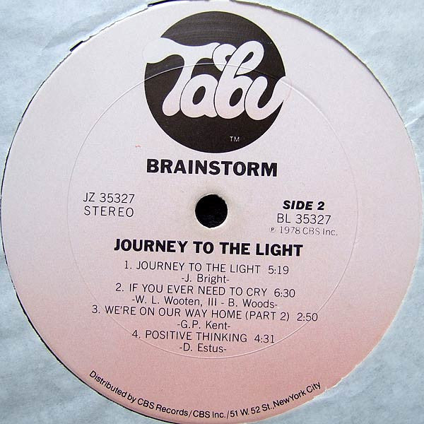 Brainstorm - Journey To The Light - VG+ LP Record 1978 Tabu USA Original Vinyl - Funk / Disco / Soul - Shuga Records