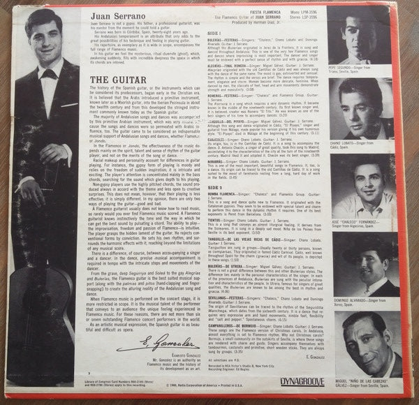 Juan Serrano - Fiesta Flamenca - Mint- LP Record 1966 RCA Victor USA Vinyl - Latin / Flamenco