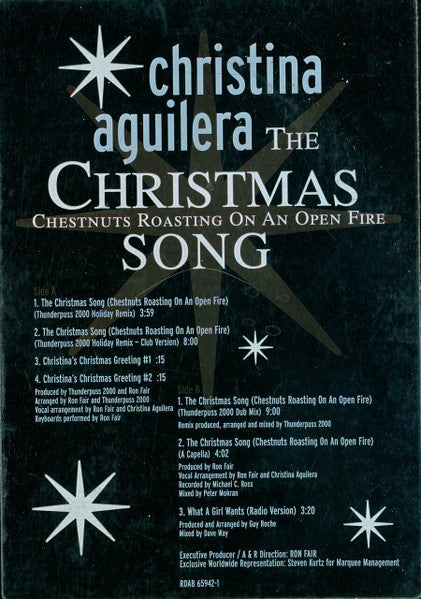 Christina Aguilera - The Christmas Song (Chestnuts Roasting On An Open Fire) - Mint- EP Record 1999 RCA USA Promo Red Vinyl - Pop / Holiday / House - Shuga Records