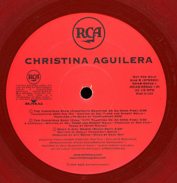 Christina Aguilera - The Christmas Song (Chestnuts Roasting On An Open Fire) - Mint- EP Record 1999 RCA USA Promo Red Vinyl - Pop / Holiday / House - Shuga Records