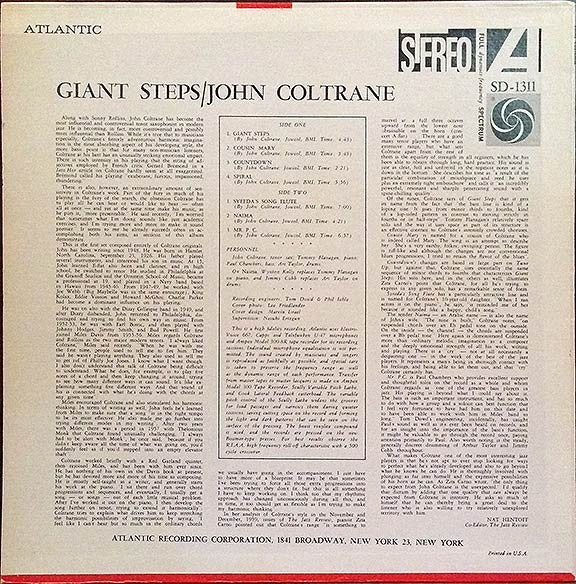 John Coltrane - Giant Steps (1960) - Mint- LP Record 1975 Atlantic USA Vinyl - Jazz / Hard Bop - Shuga Records