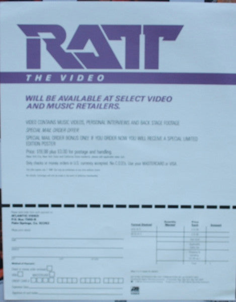 Ratt - Invasion Of Your Privacy - Mint- LP Record 1985 Atlantic USA Original Press Vinyl, Inner & Insert - Hard Rock / Heavy Metal / Arena - Shuga Records