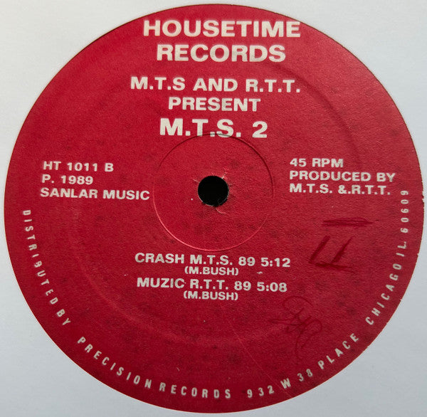 M.T.S. (Mike Bush) - M.T.S. 2 - VG+ 12" Single Record 1989 Housetime Vinyl - Chicago House - Shuga Records