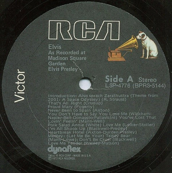 Elvis Presley - Elvis As Recorded At Madison Square Garden (1972) - VG+ LP Record 1977 RCA USA - Rock & Roll - Shuga Records