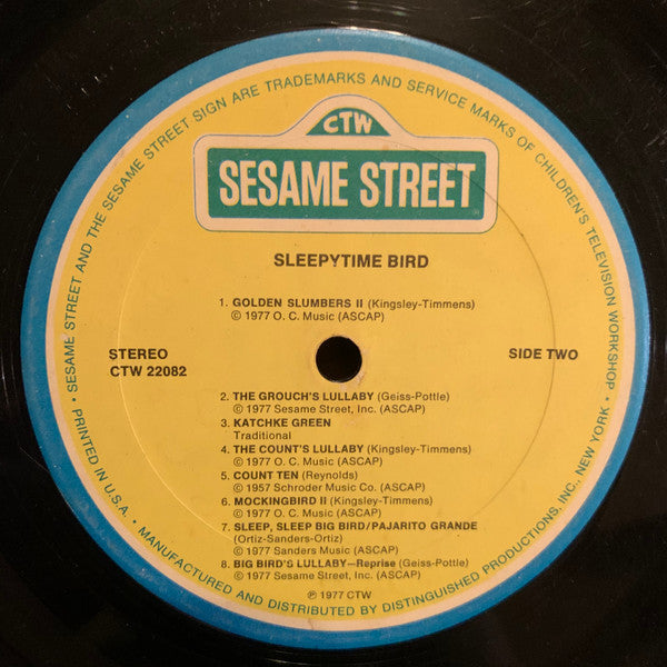 Various & Big Bird - Sleepytime Bird - VG+ LP Record 1977 Sesame Street USA Vinyl - Children's - Shuga Records