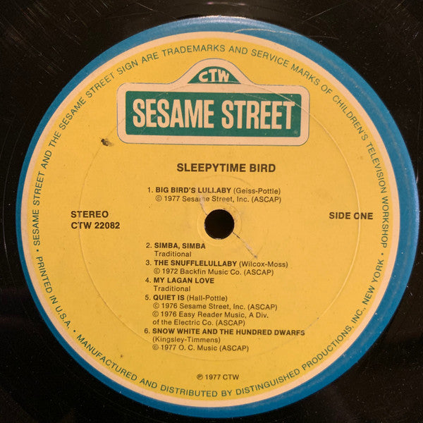 Various & Big Bird - Sleepytime Bird - VG+ LP Record 1977 Sesame Street USA Vinyl - Children's - Shuga Records