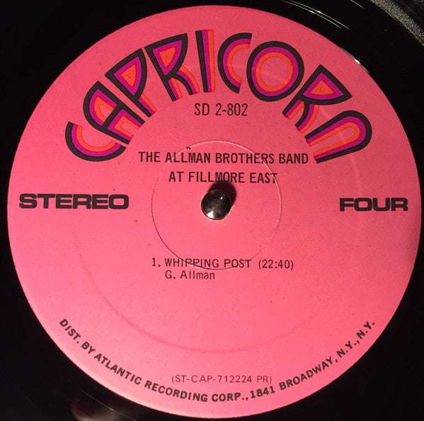 The Allman Brothers Band - At Fillmore East - VG 2 LP Record 1971 Capricorn USA Original Vinyl Pink Labels - Classic Rock / Blues Rock - Shuga Records