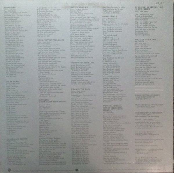 Randy Newman - Little Criminals - Mint- LP Record 1977 Warner USA Vinyl - Pop Rock / Soft Rock - Shuga Records