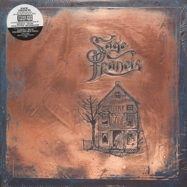 Sage Francis - Copper Gone - New 2 LP Record 2014 Strange Famous Copper And Translucent Blue Vinyl, Poster & Download - Hip Hop / Conscious - Shuga Records