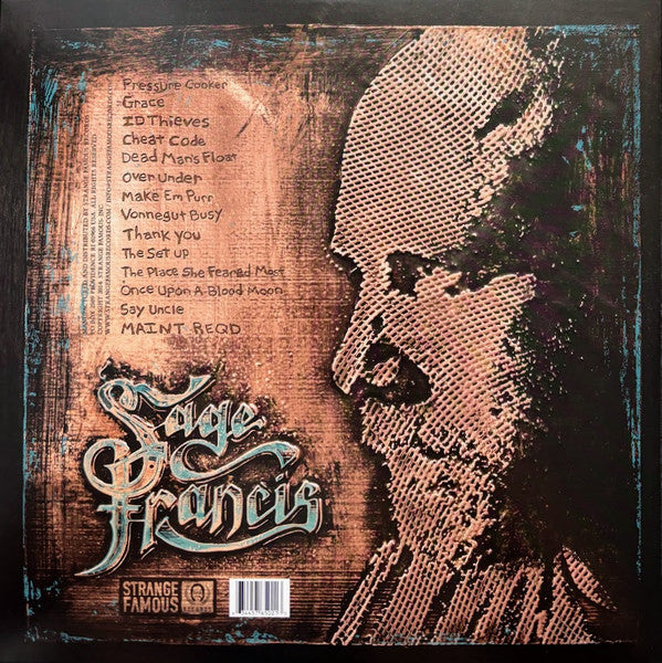 Sage Francis - Copper Gone - New 2 LP Record 2014 Strange Famous Copper And Translucent Blue Vinyl, Poster & Download - Hip Hop / Conscious - Shuga Records