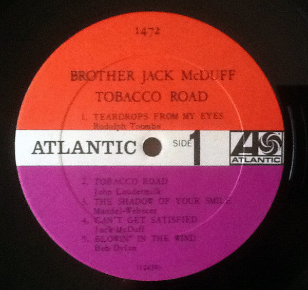 Brother Jack McDuff - Tobacco Road - VG+ LP Record 1967 Atlantic Mono USA Vinyl - Jazz - Shuga Records