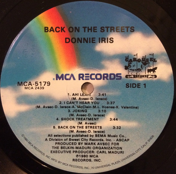 Donnie Iris - Back On The Streets - Mint- LP Record 1980 MCA USA Original Vinyl - Pop Rock - Shuga Records