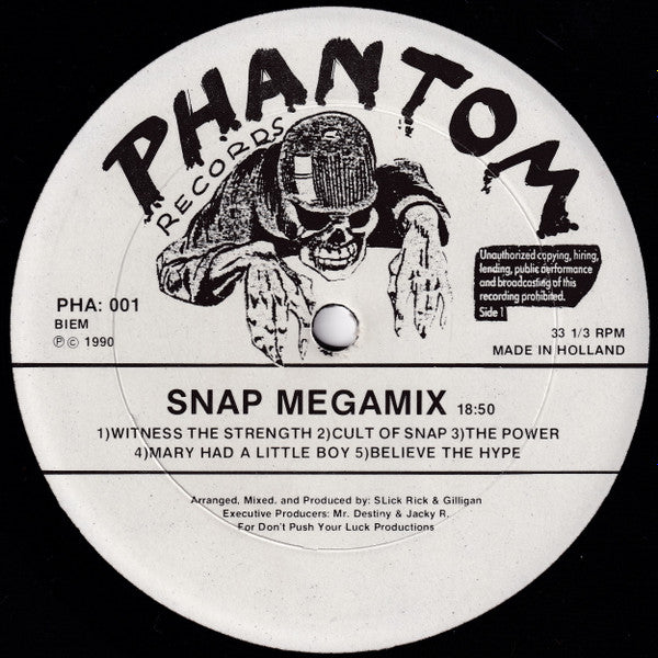 Snap! - Megamix - New 12" Single Record 1990 Phantom Netherlands Vinyl - House / Euro / Hip Hop - Shuga Records