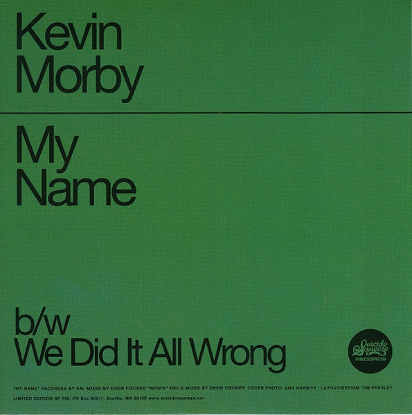 Kevin Morby ‎– My Name / We Did It Wrong - New 7" Single Record 2014 Suicide Squeeze Green Translucent Vinyl & Download - Indie Rock / Folk - Shuga Records